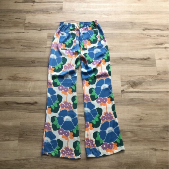 Zara Blue and Green Wide Leg Pants - Picture 9 of 9